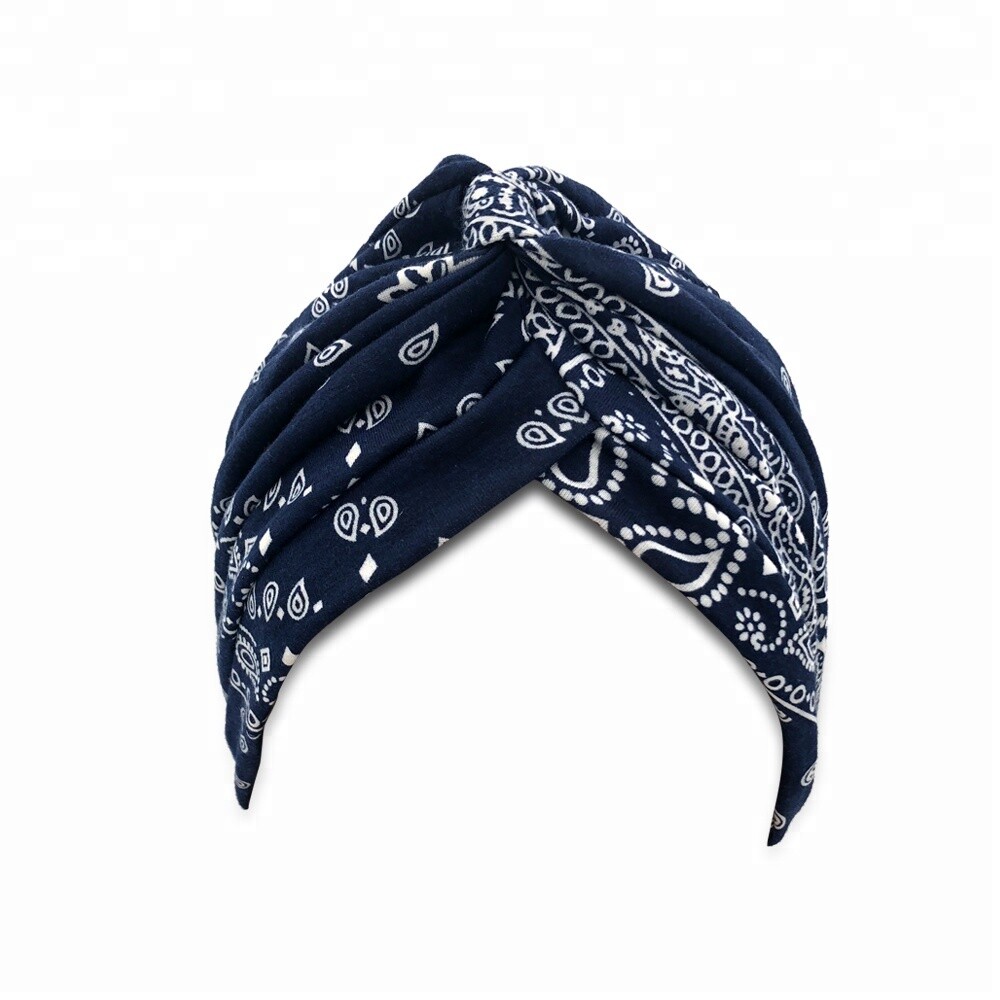 Paisley Bandana Print Womens Fashion Ruffle Beanie Scarf Turban Headwear Nurse