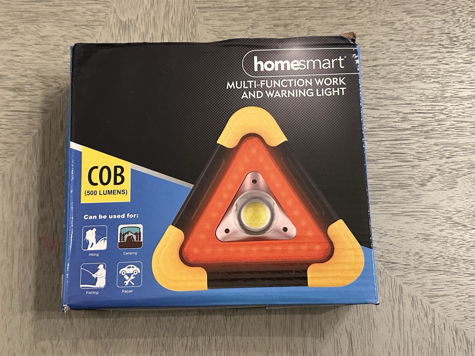 COB Safety Warning Triangle & Work Light with Stand & Handle w/original Box