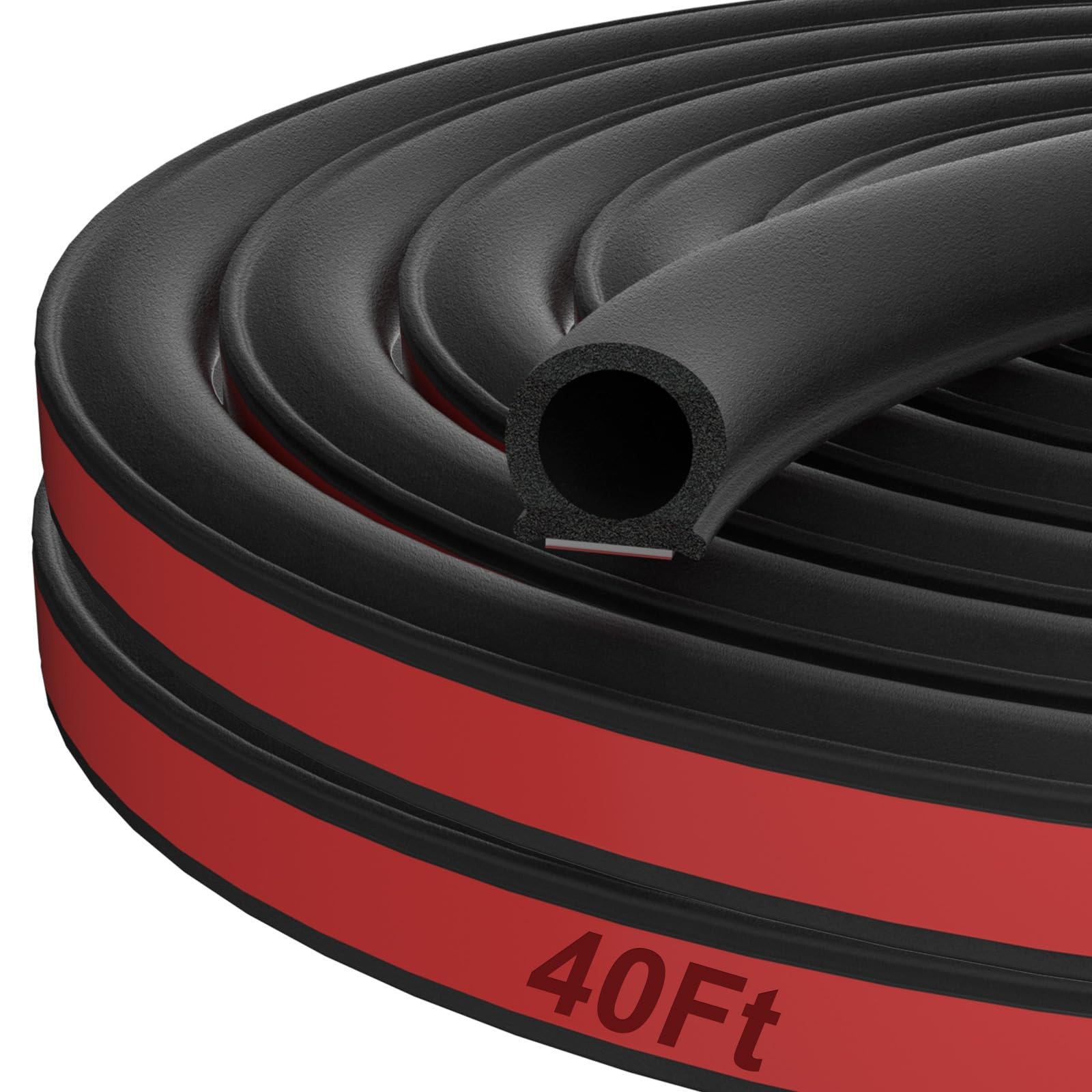 40Ft 0.39"x0.39" Rubber Weather Stripping Door Seal D Shaped Car Door Seal Strip