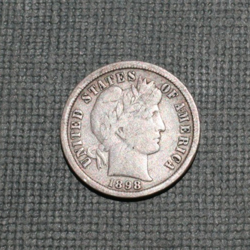 1898 BARBER SILVER DIME  *VERY GOOD DETAILS* *LIGHT SCRATCHES*