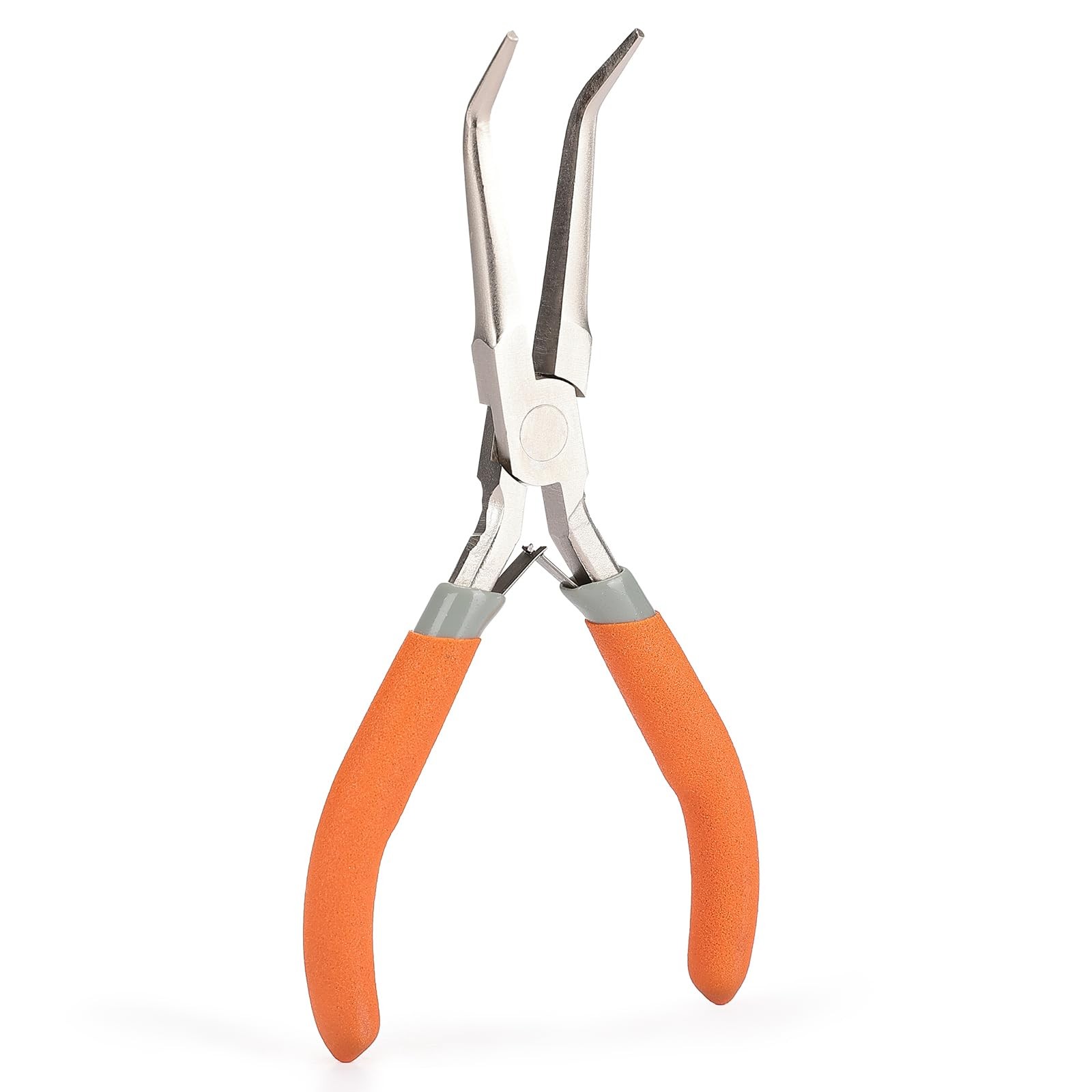 SIDAZON Fish Bone Pliers/Tweezers 6 Inches Bent nose pliers 6inch, Orange