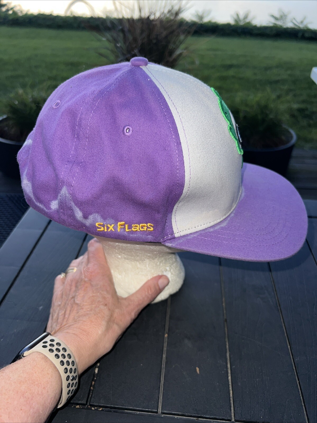 The Joker on Gray Front w Purple Bill and Hat Cap Snapback Batman DC Comics