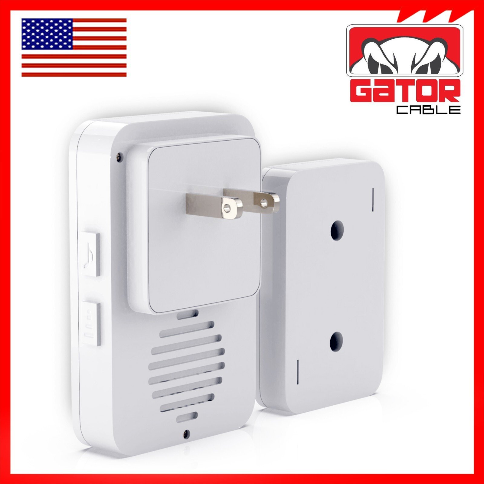 Wireless Doorbell Chime Waterproof Plugin Receiver Adjustable Volume 1000FT LOUD