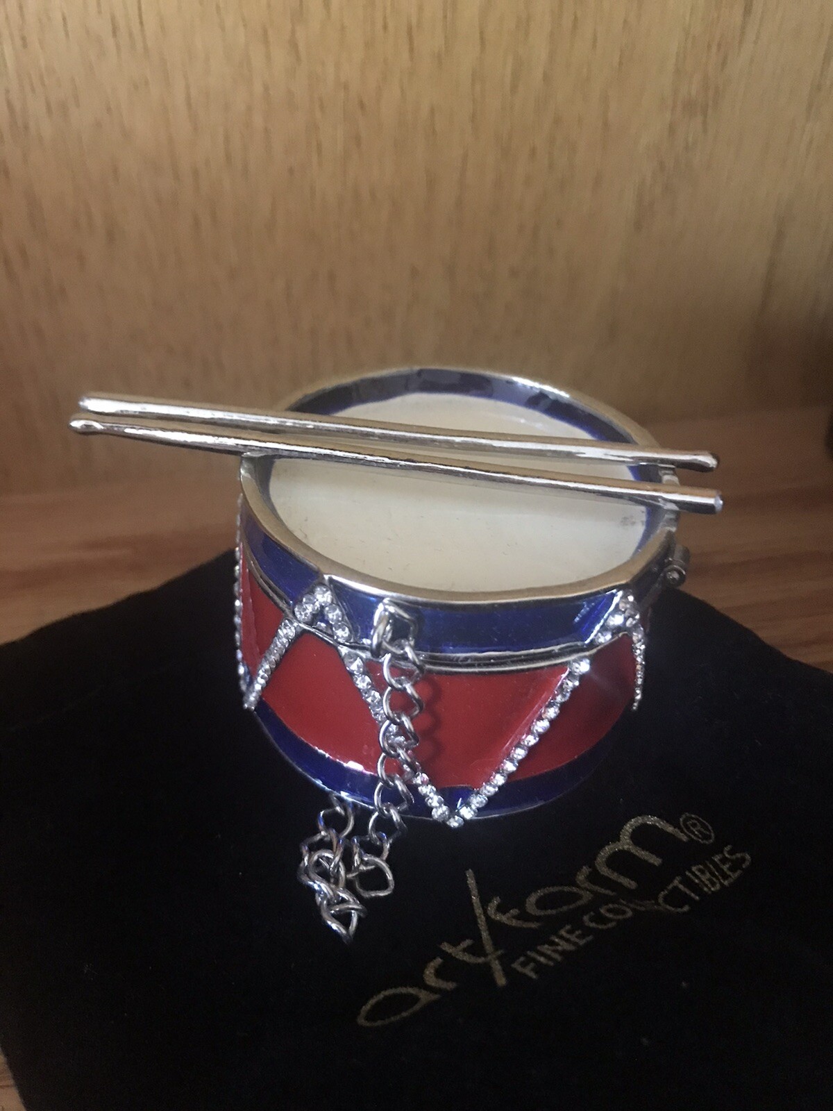OBJET D ART “RHYTHM” DRUM TRINKET RING BOX #630