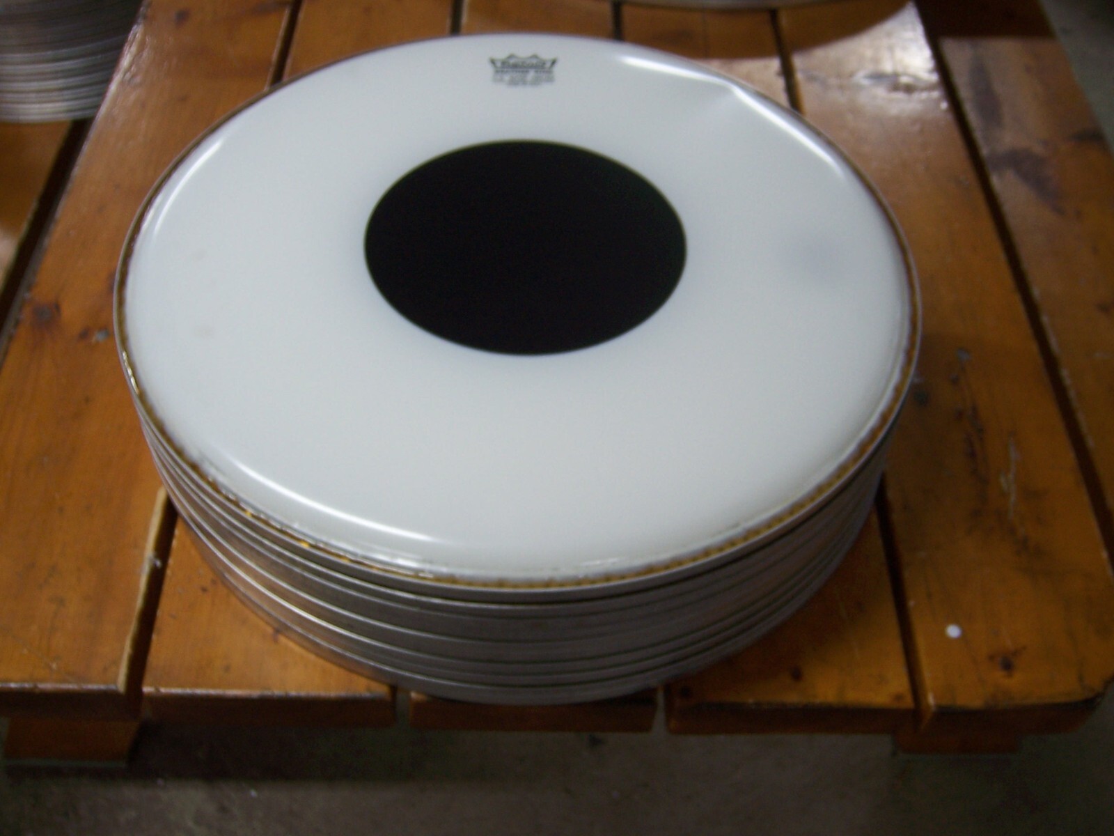 18" Remo Controlled Sound Bass Drumhead Smooth White w/ Black Dot Cheaper by Lot