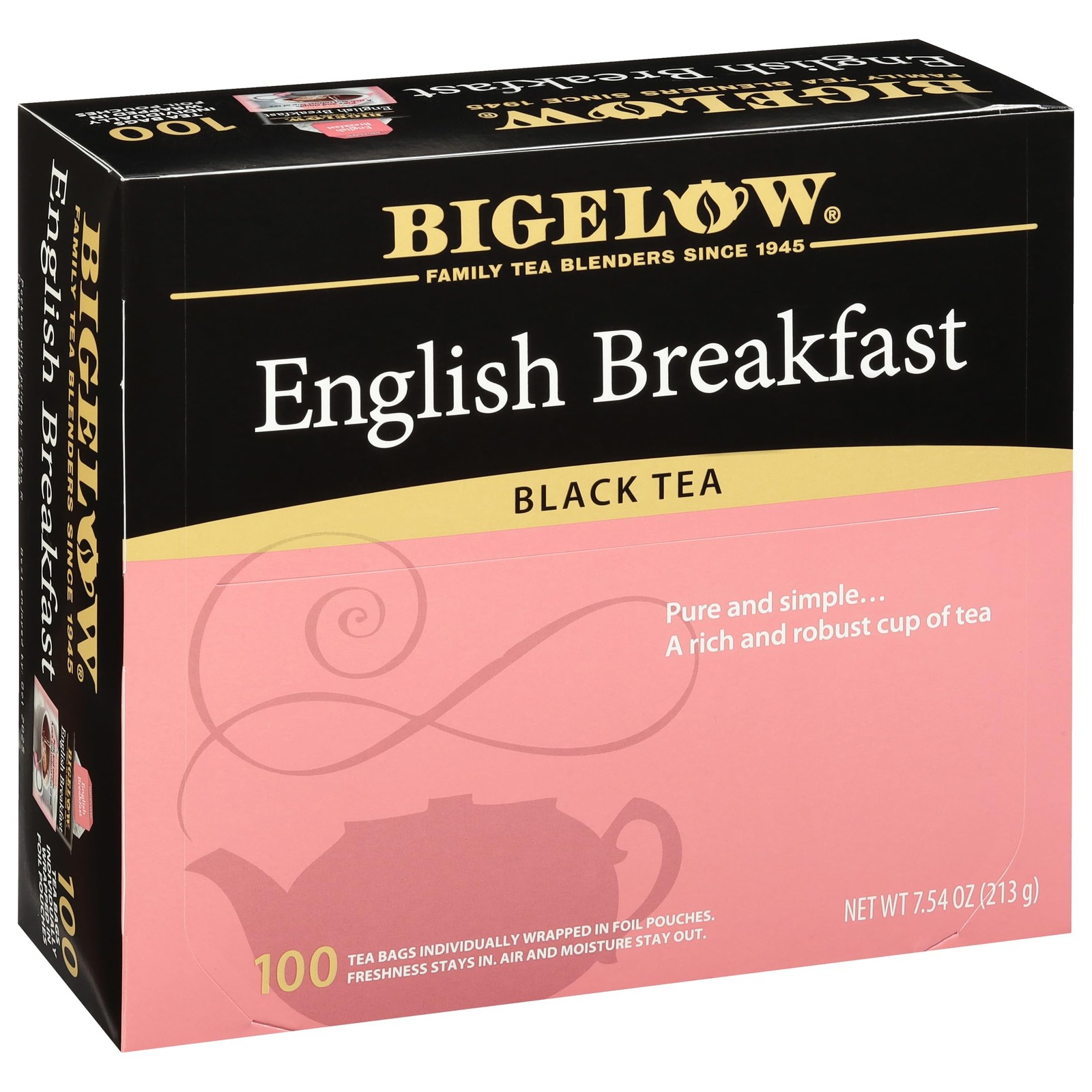 Bigelow English Breakfast Black Tea, Caffeinated Tea, 100 Count Box (P