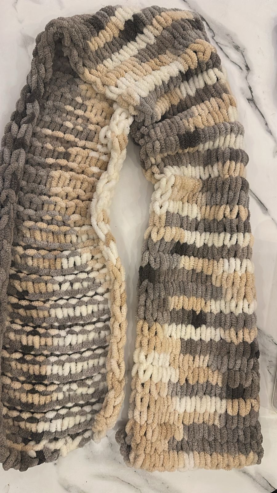 Handmade Chunky Knit Scarf woolوشاح صوف يدوي