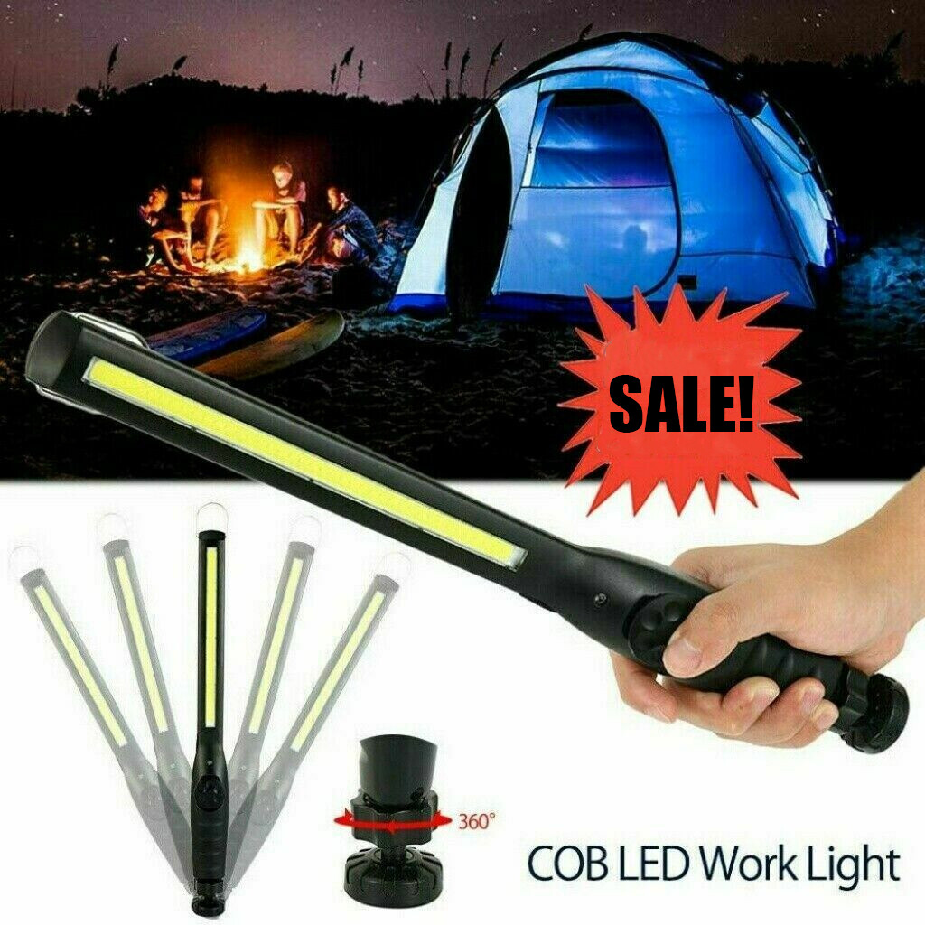 Rechargeable LED COB Work Light Mechanic Flashlight Lamp Magnetic Base Bright