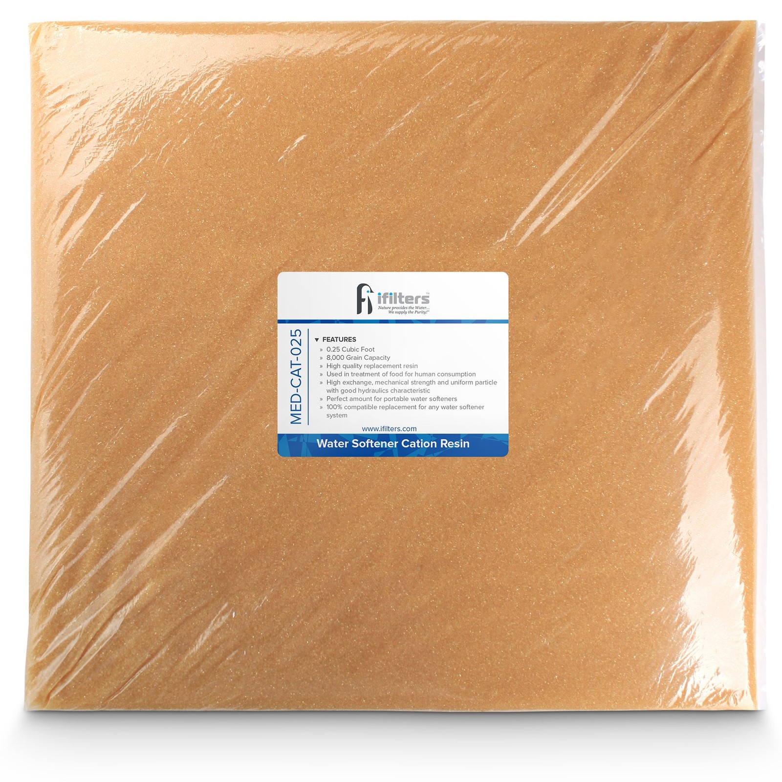 Resin Media Replacement 0.25 CuFt Water Softener 8000 Grain Cation Certified