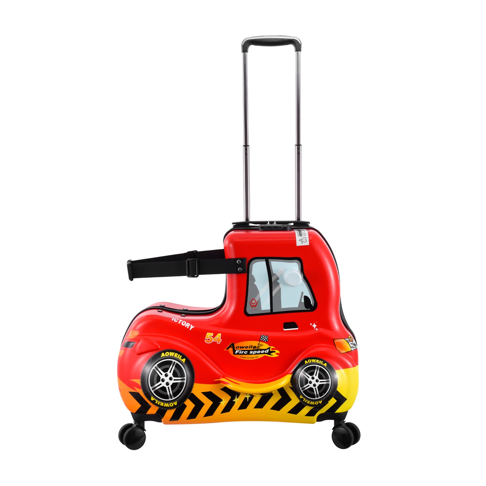 24" Spinner Luggage Kids Ride-On Roll Suitcase Luggage Bags Wheeled Trolley Lugg