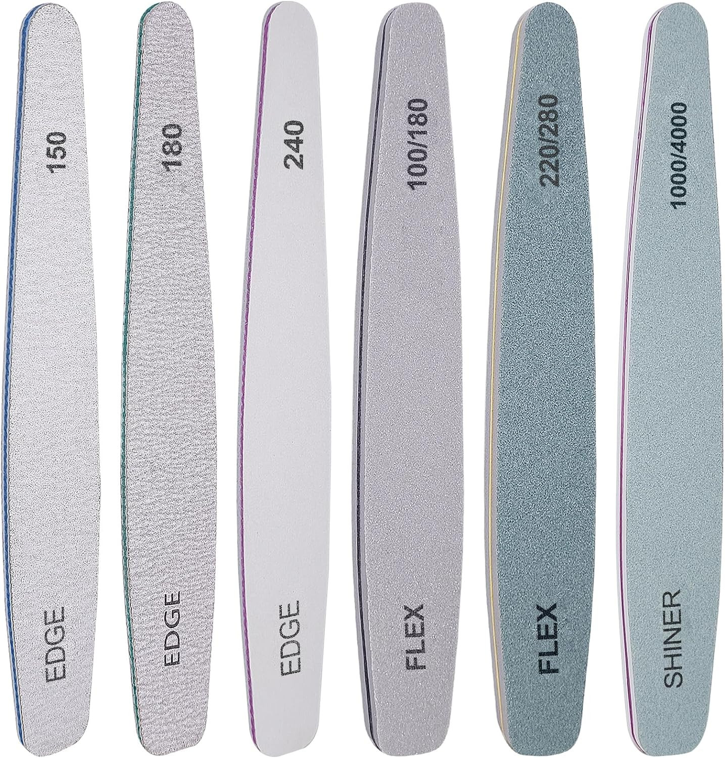 Nail File and Buffer Set, 6 Pcs Professional Nail File Kit for Acrylic and Natur