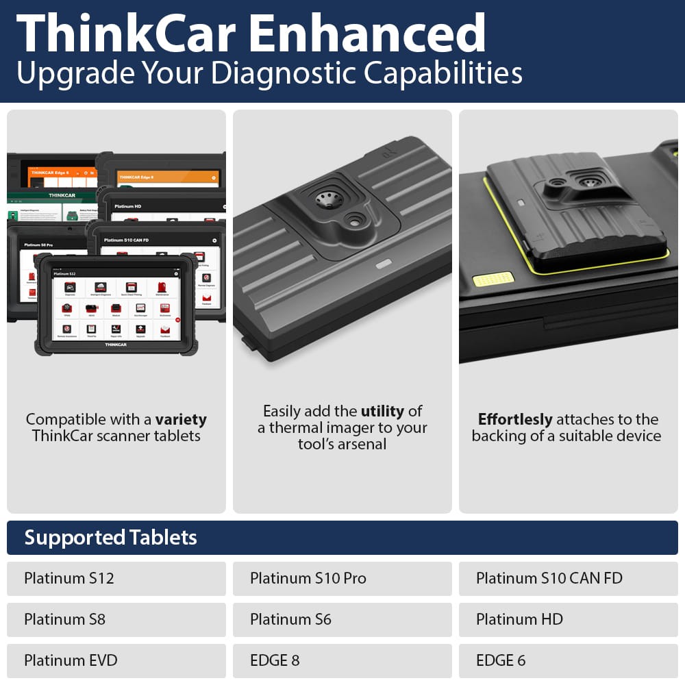 Thermal Imager Attachment Compatible w/ThinkCar Diagnostic Scanner Tools