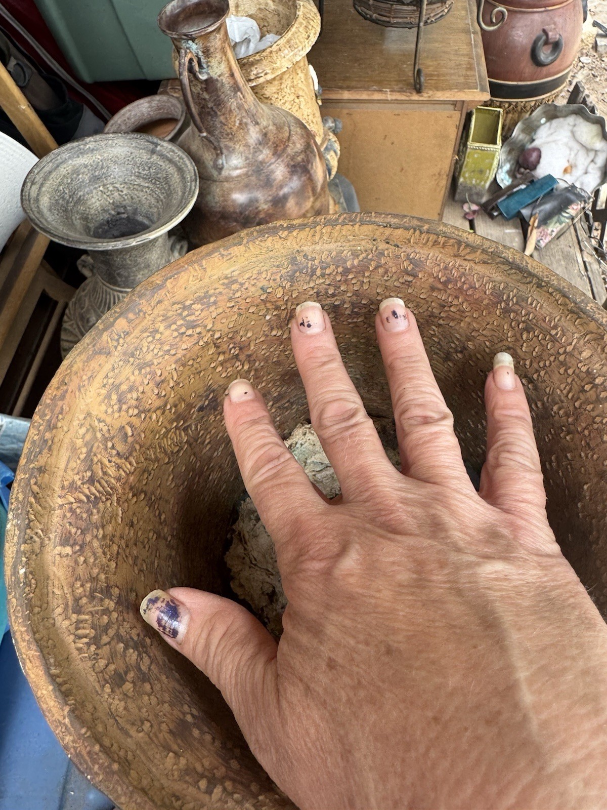 Vintage Clay In Planter