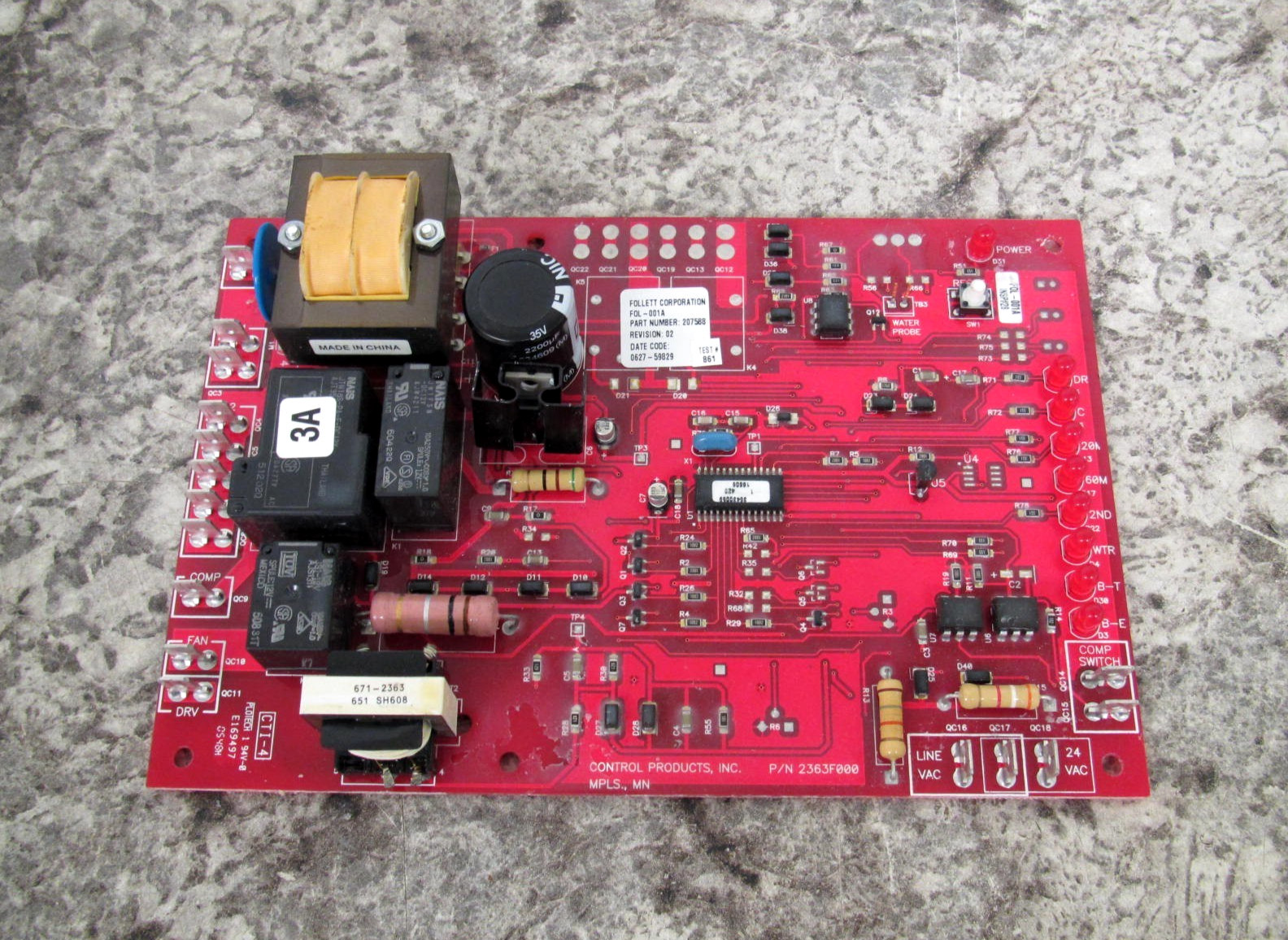 Follett FOL-001A / 207588 / 2363F000 Ice Machine Control Circuit Board Used