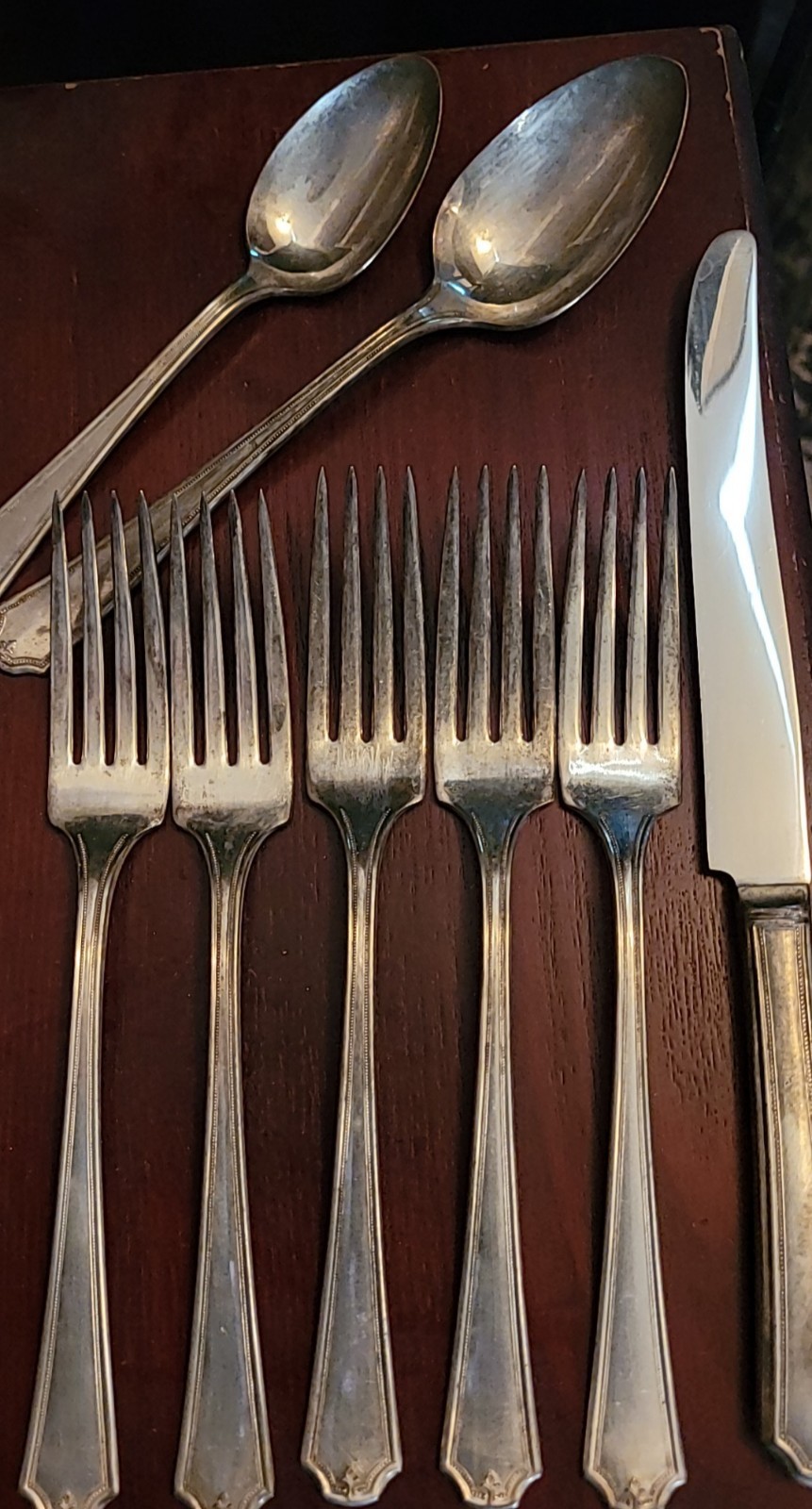 Antique Art Deco Oneida "Puritan Silver Plate" Flatware (Melody-Sybil, 1929)
