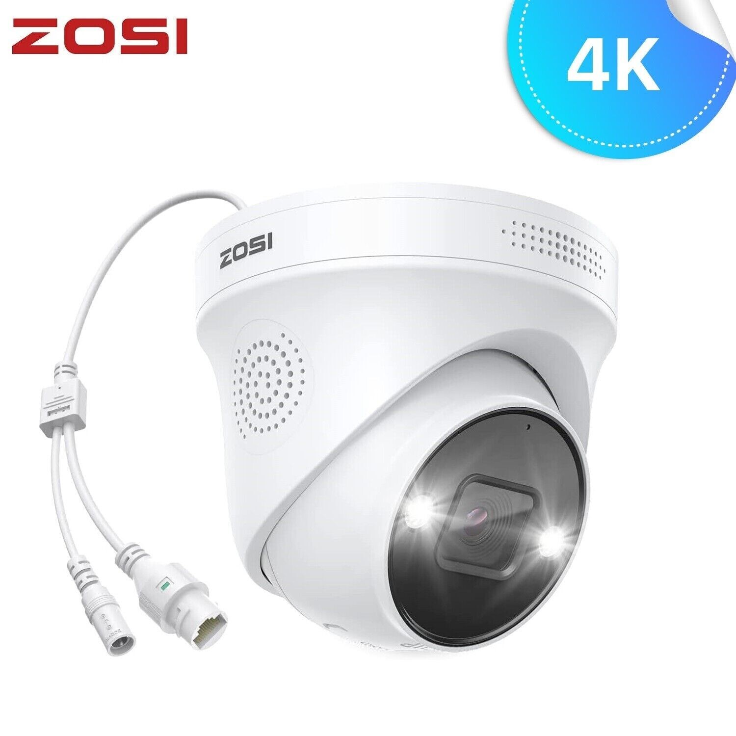 ZOSI 4K PoE Night Vision Only work with ZOSI PoE NVR Outdoor Security Camera