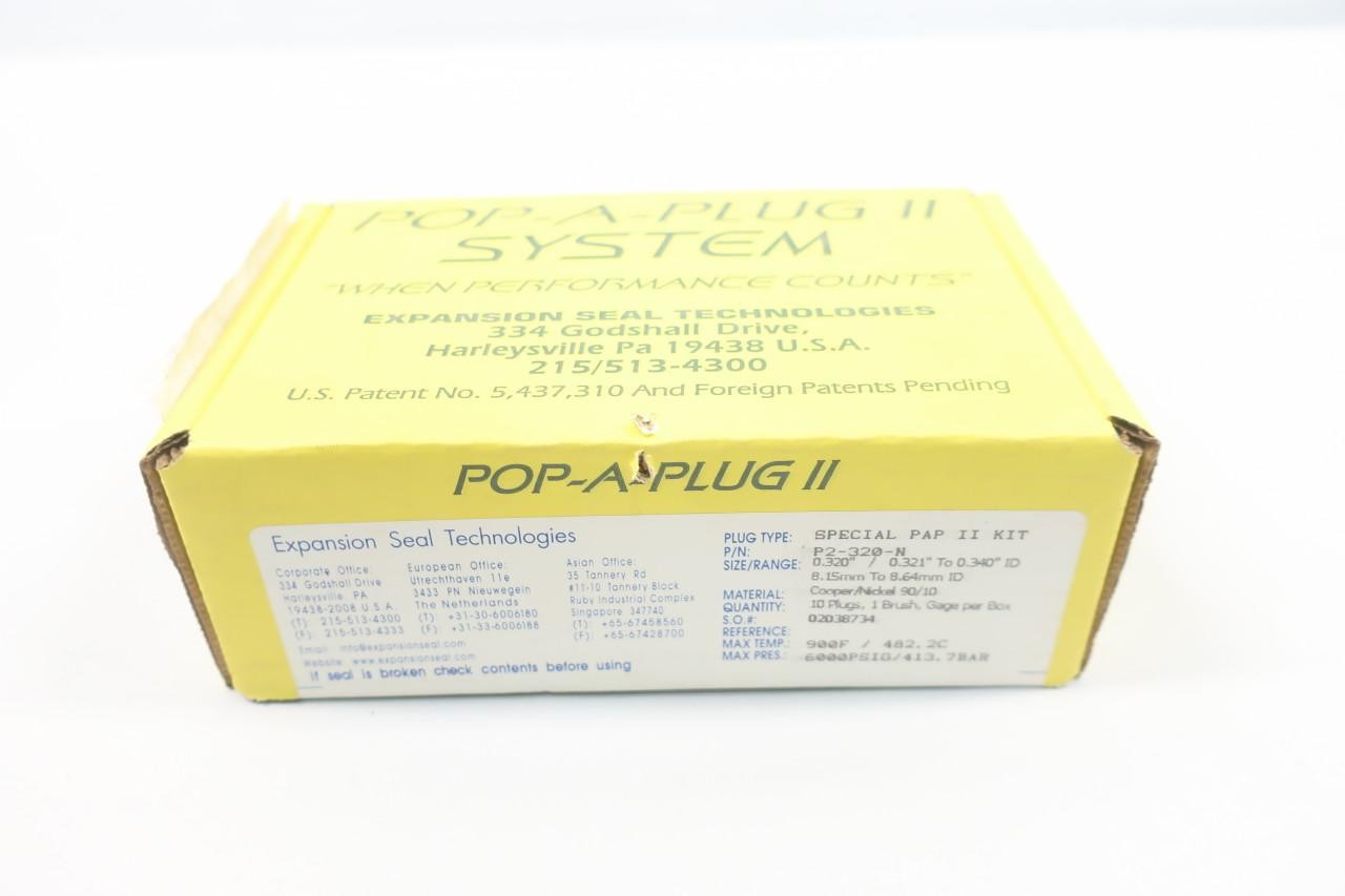 Box Of 10 Curtiss-wright P2-320-N Pop-a-plug Ii Heat Exchanger Tube Plug 0.320in