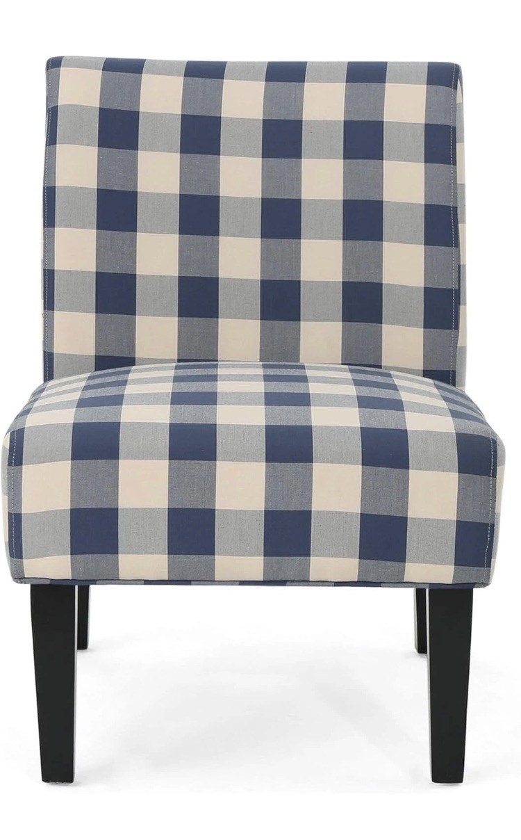 Home Traditional Fabric Accent Chair, Print, Matte Black, 22.5D x 29.5W x 32H in