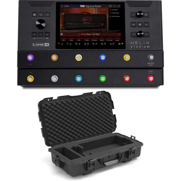 Line 6 Helix Stadium Amp Modeler and FX Processor with Titan Series Case
