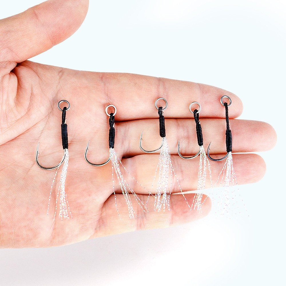 20pcs Fishing Jig Assist Hooks High Carbon Steel Jigging Hook Saltwater Big Game