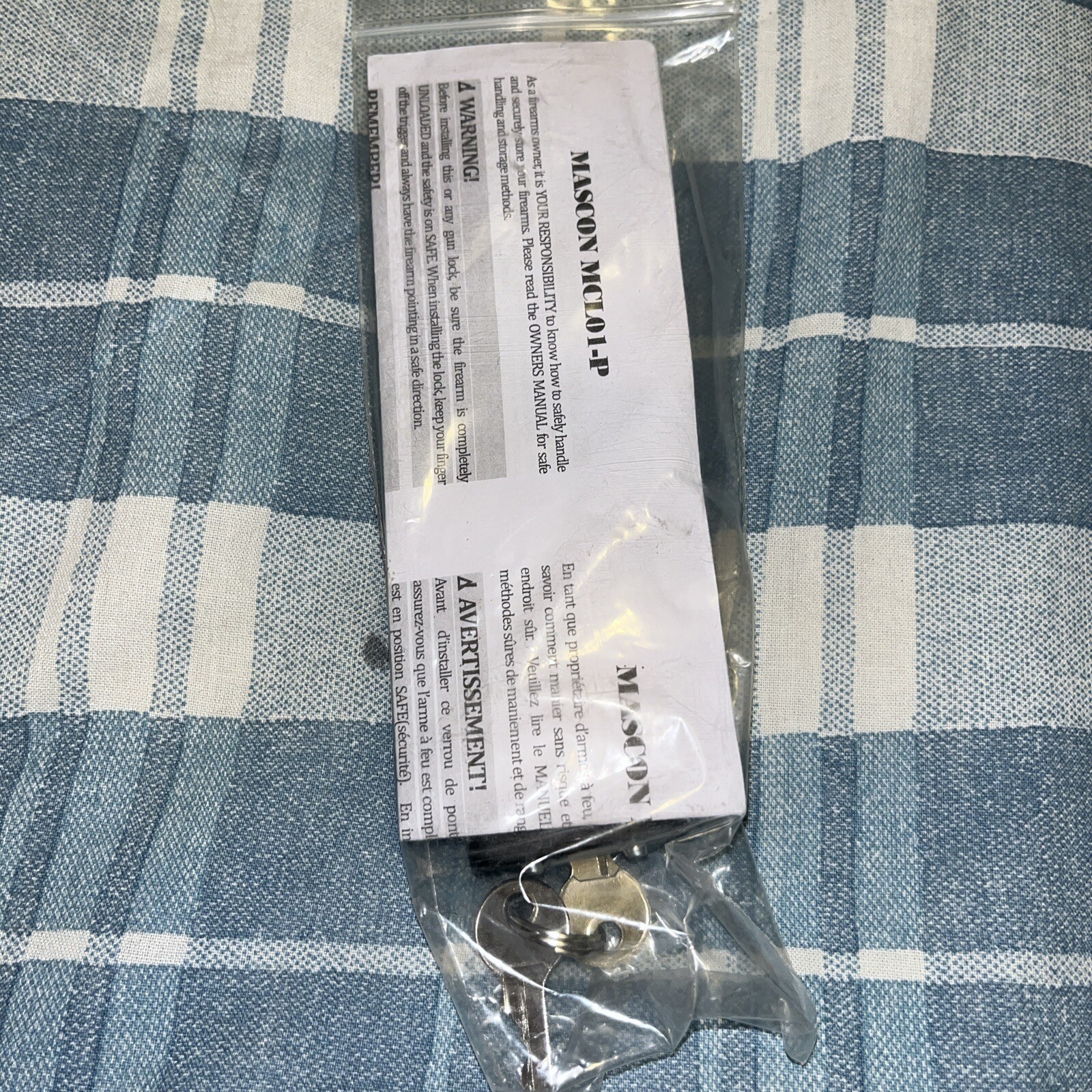 Factory New In The Wrapper Mascon Black Cable Lock Firearms Storage 2 Keys-J