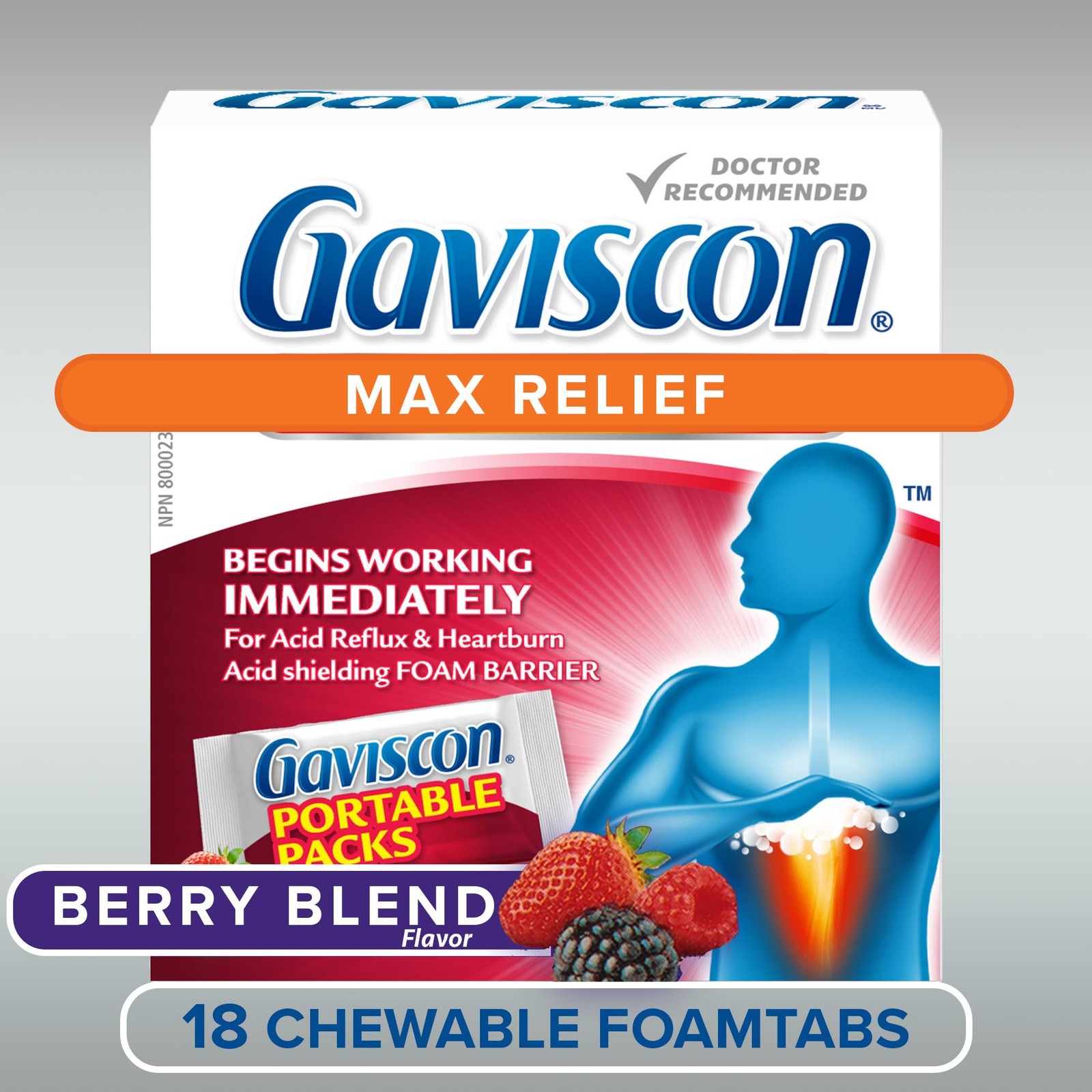 Gaviscon Max Berry Heartburn Relief 18 Count