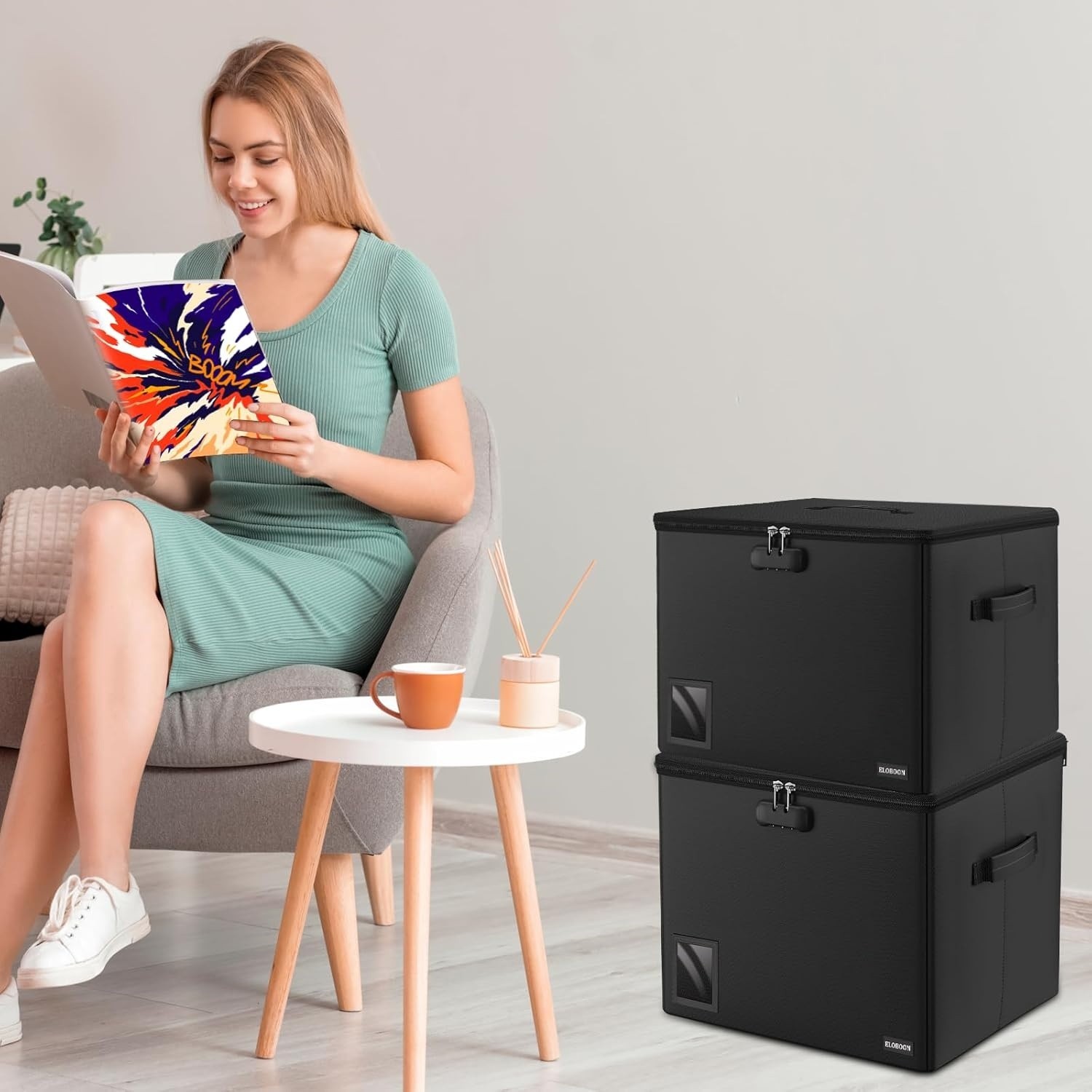 Comic Book Storage - Fireproof & Water-Resistant Stackable Box - Moistureproof