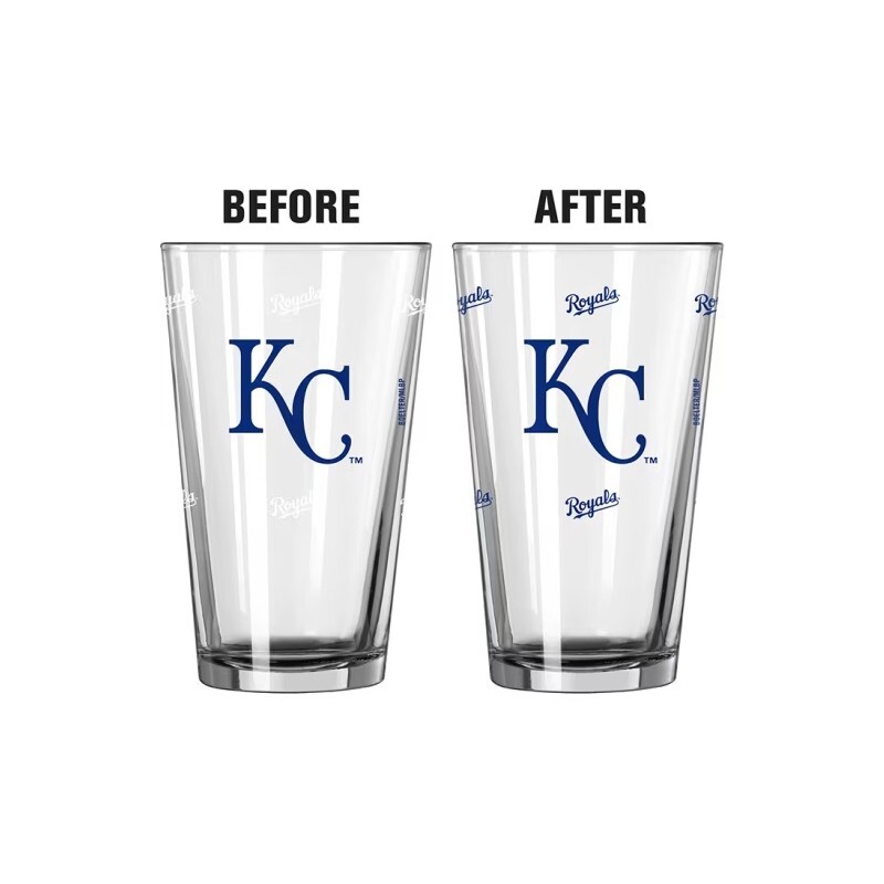 KANSAS CITY ROYALS MLB 16 OZ  COLOR CHANGING LOGO PINT GLASS FREE SHIPPING
