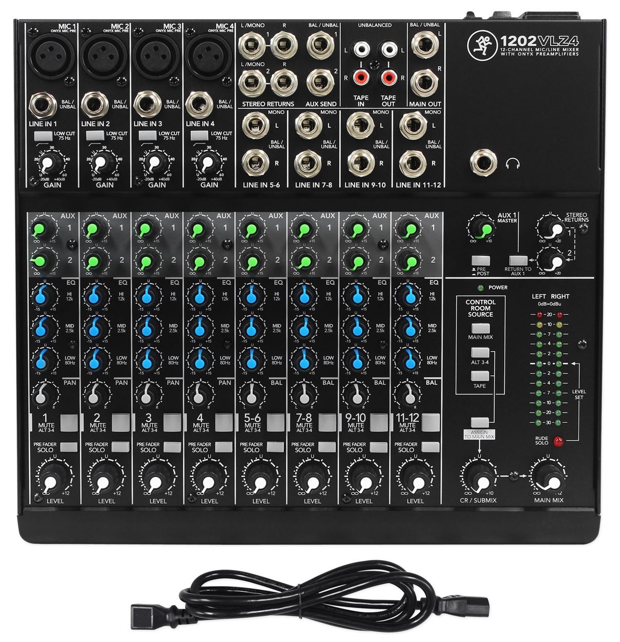 New Mackie 1202VLZ4 12-channel Compact Analog Low-Noise Mixer w/ 4 ONYX Preamps