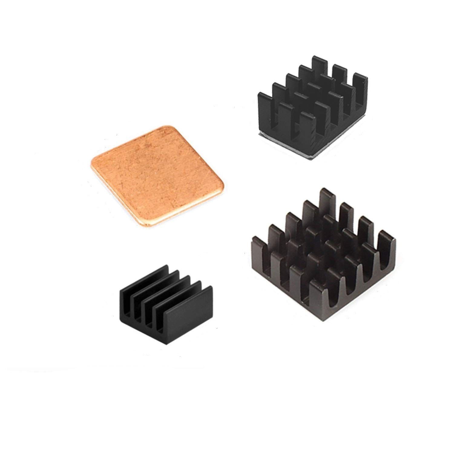 Easycargo Raspberry Pi 4 Heatsink Kit Aluminum + Copper + 3M Black (3pcs)