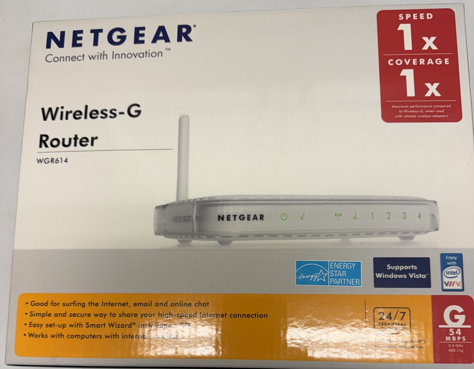 Netgear WGR614 V7 54 Mbps 4-Port 10/100 Wireless G Router (WGR614v7)