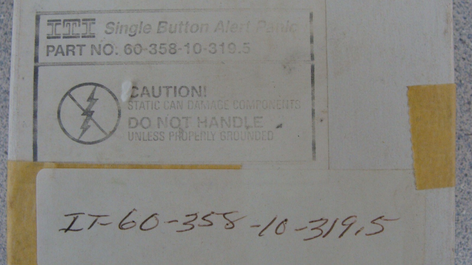 ITI 60-358-10-319.5 SINGLE BUTTON ALERT PANIC NOS