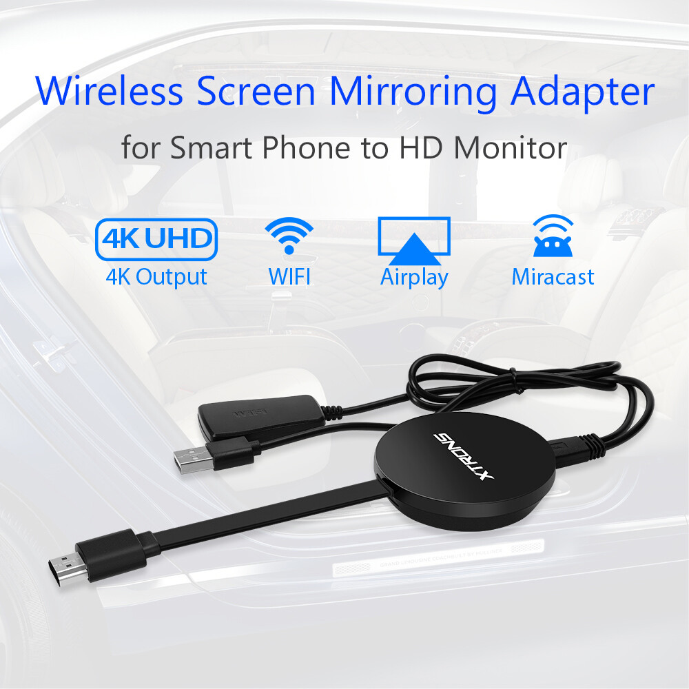 4K HDMI Wireless Mirror Screen Airplay Miracast Dongle For TV Car Monitor