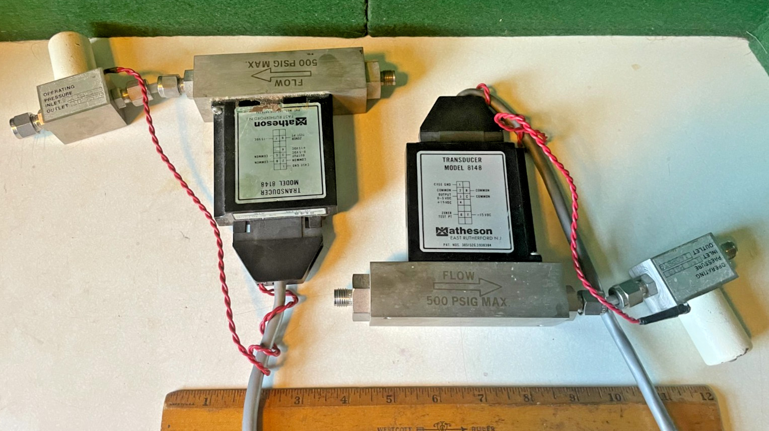 Matheson 8148 Transducers, Lot of Two with Cable