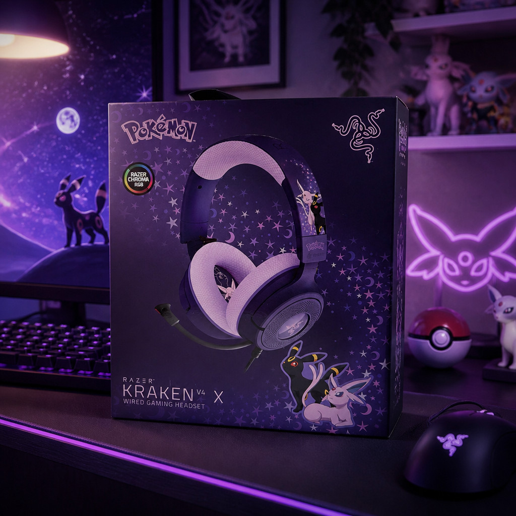 Razer Kraken X V4 Pokemon Espeon Umbreon Gaming Headset Limited Edition New