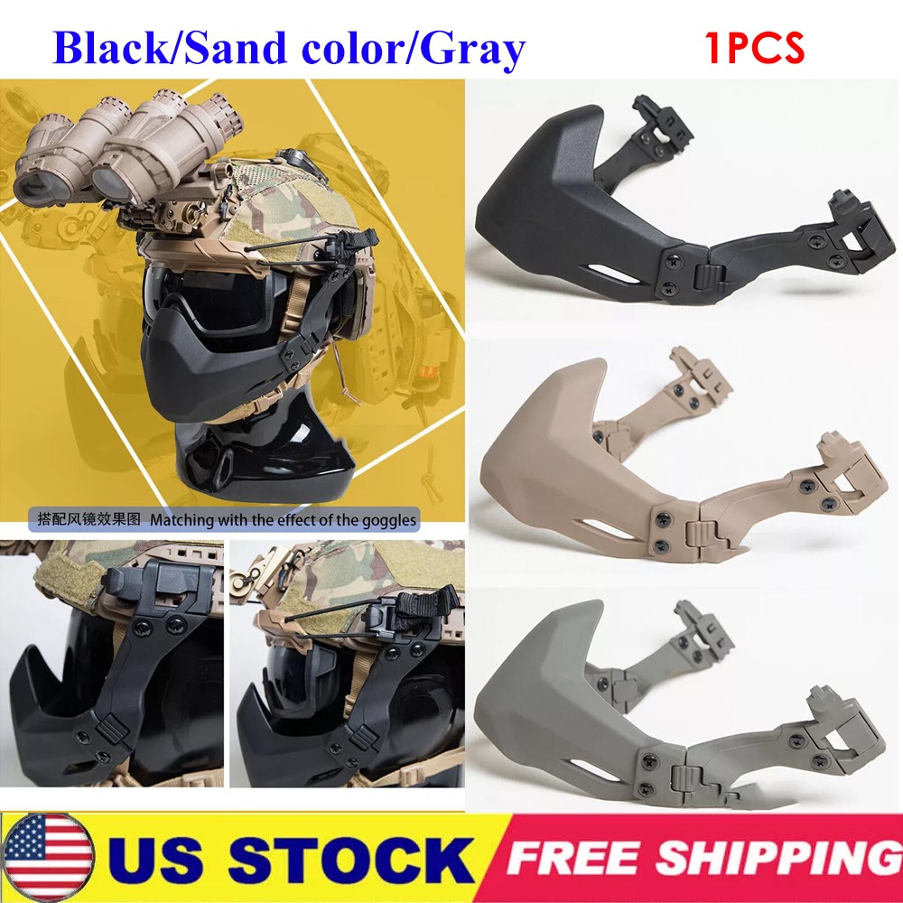 Universal Tactical Foldable Arm Caiman Bump Mandible Guard Helmet Rail
