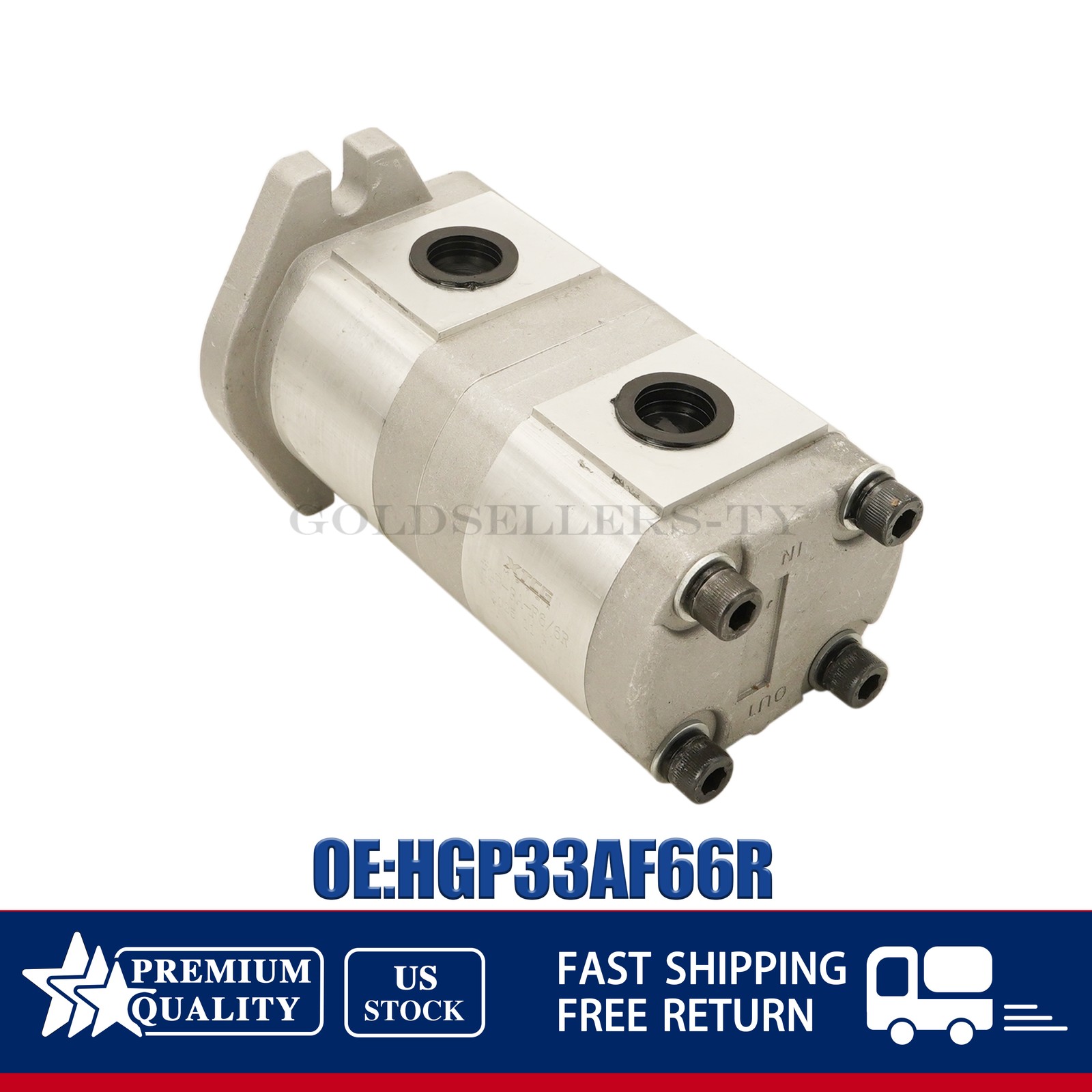 NEW HGP-33A-F6/6R Hydraulic Tandem Double Gear Pump 17.46mmd Shaft
