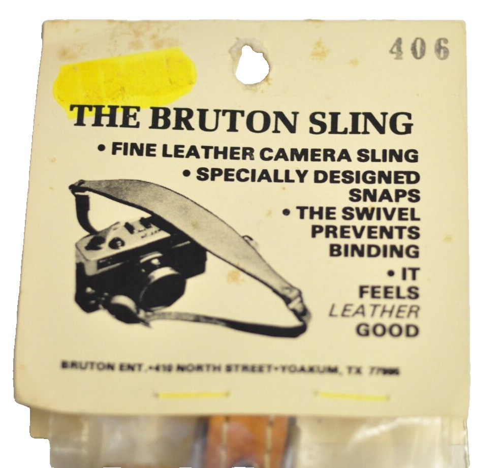 The Bruton Sling leather camera strap. NOS.