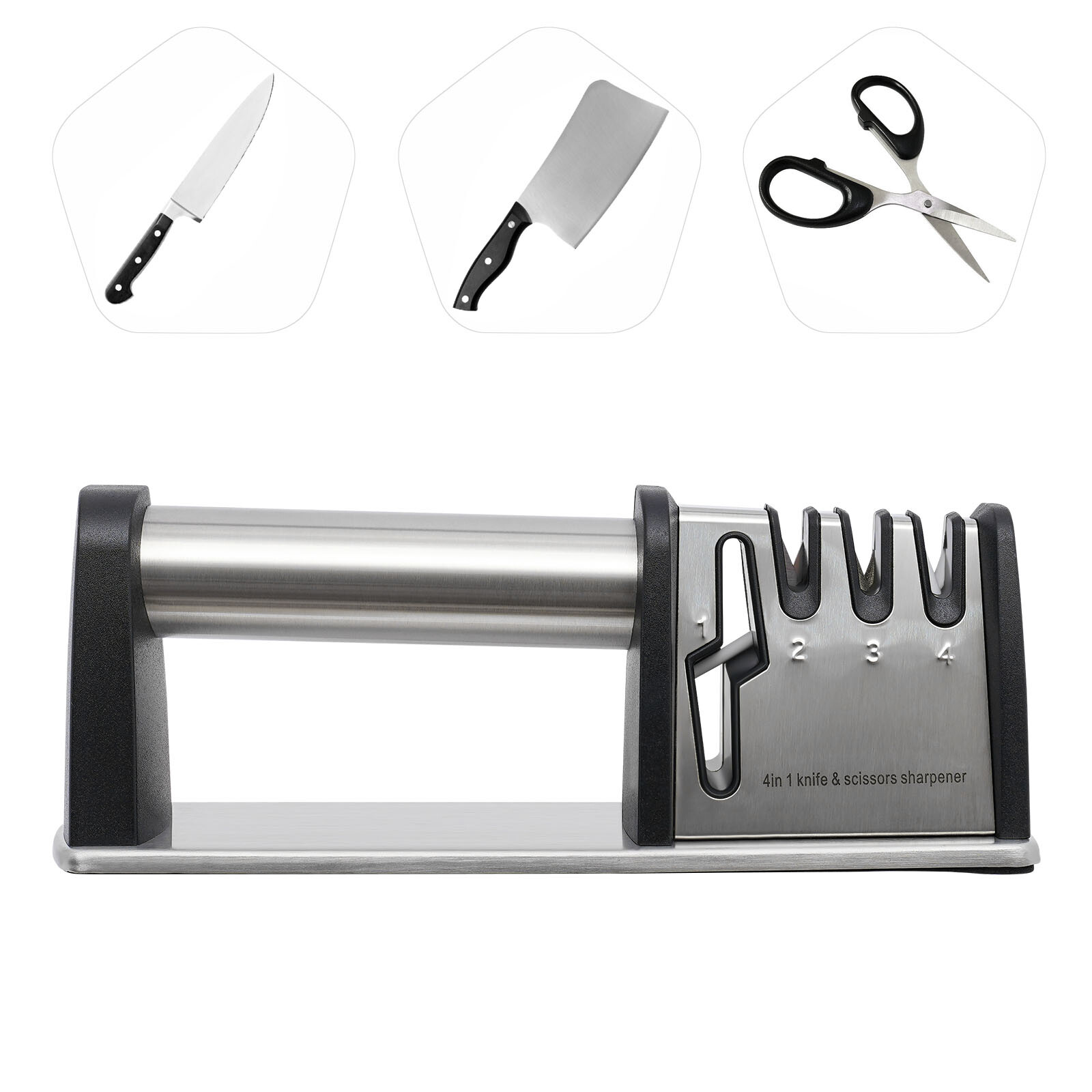 4 STAGE KNIFE SHARPENER PROFESSIONAL CERAMIC TUNGSTEN KITCHEN SHARPENING TOOL
