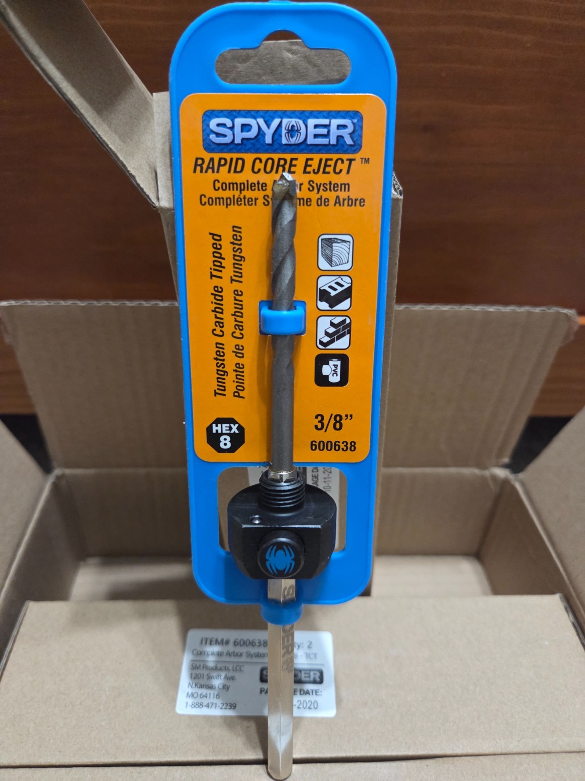 LOT of 6 Spyder 3/8" Rapid Core Eject Complete Arbor System, Hex 8 TCT 600638