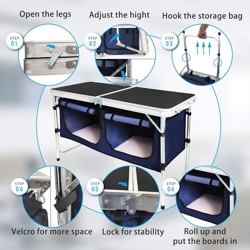 Portable Folding Camping Table Lightweight Collapsible Picnic BBQ Tailgating New