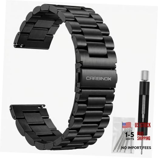 Band Durable 22mm Compatible Smartwatches Adjustable, Secure Stainless Steel
