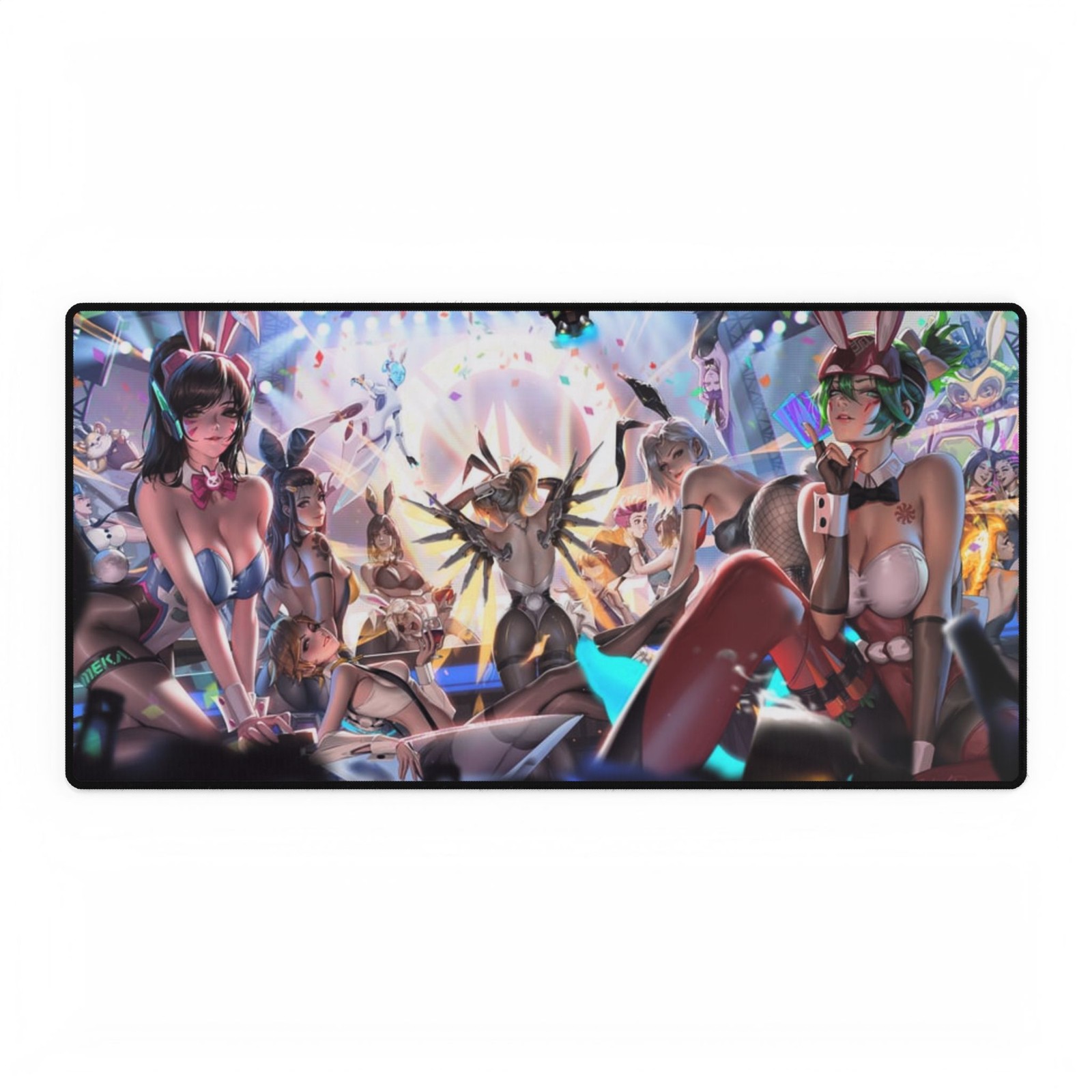 Rabbit D.va And Bunny Girl Overwatch Waifu Playmat, Gaming MousePad Desk Mat V8