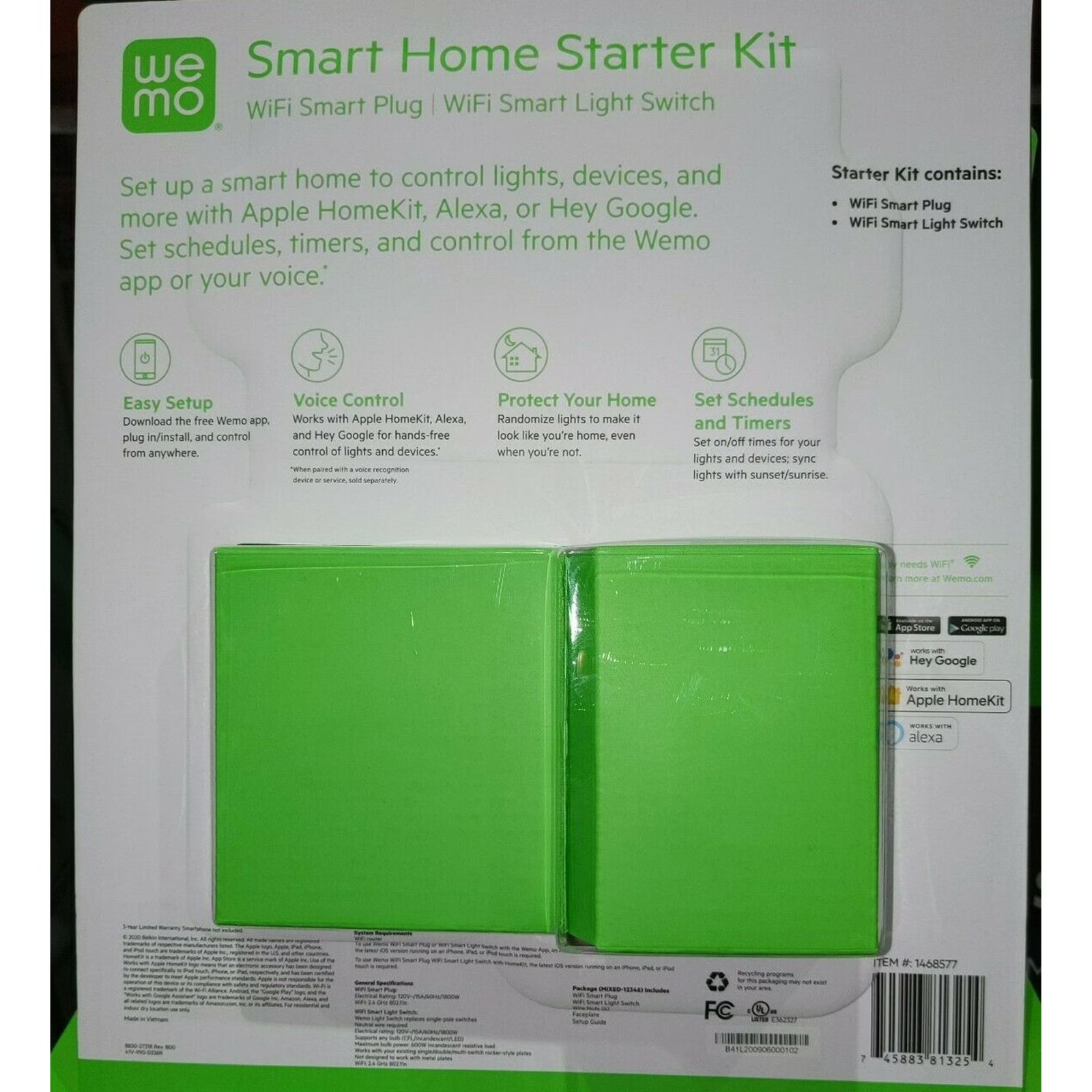 Wemo App Control Smart Plug and Smart Switch - Smart Home Starter Kit, White