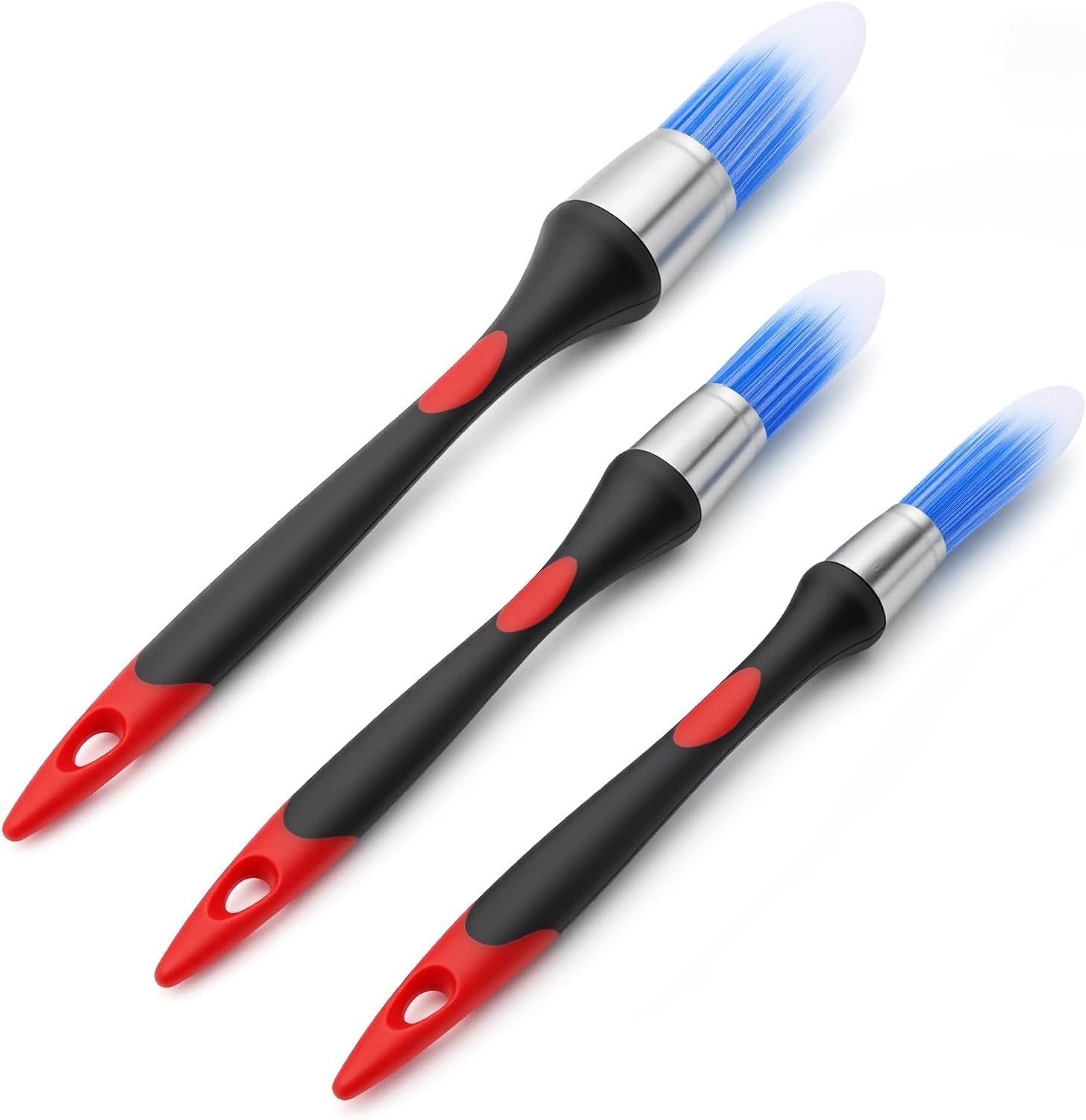 3Pcs Trim Paint Brush Set Small Paint Brushes for Walls Trim Touch Up & Edging