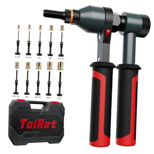 Rivet Nut Tool Rivet Nut Kit, Rivnut Tool Kit with 10 Metric and SAE black