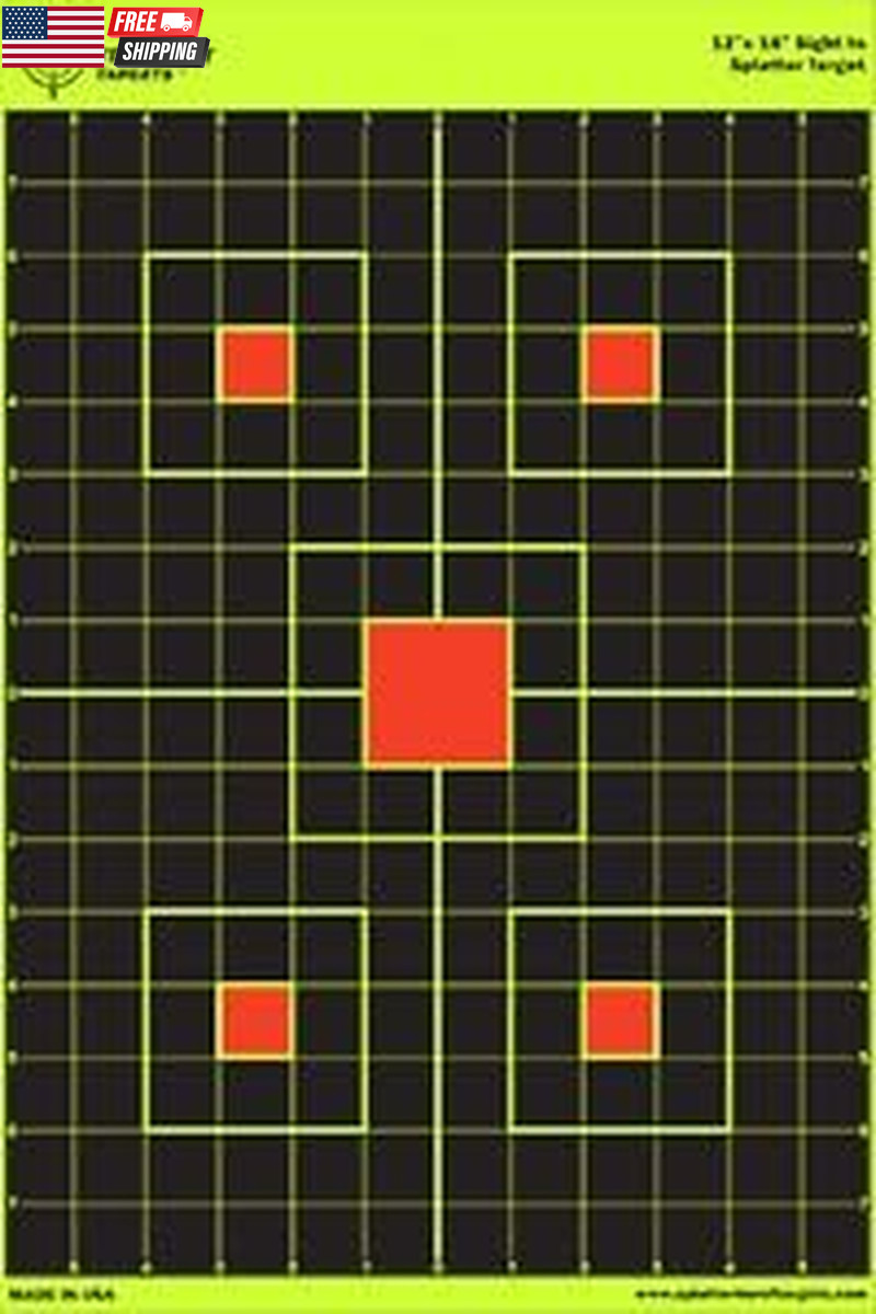 12"X18" Sight in Splatterburst Target - Instantly See Your Shots Burst Bright Fl