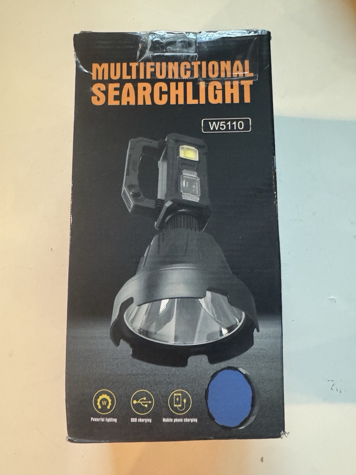 Solar Rechargeable LED Spotlight 3,000,000 Lumens Handheld Flashlight USB-C