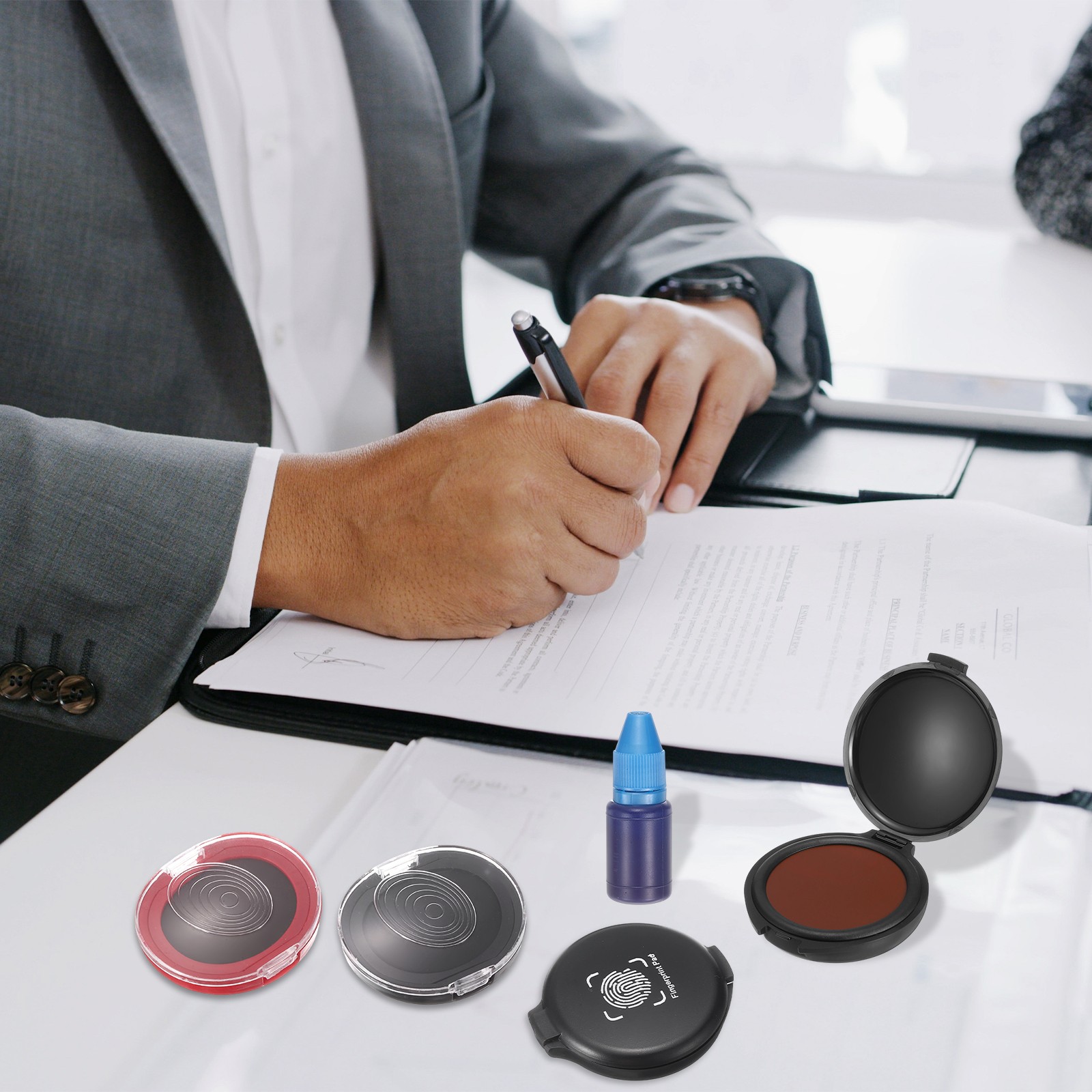 Fingerprint Ink Pads for Office Supplies, Black