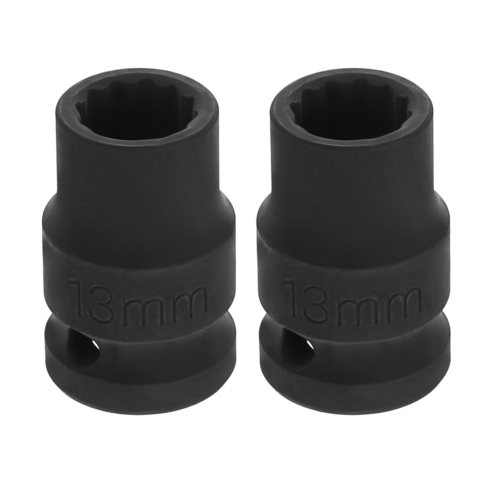 2pcs 1/2" Drive 12 Points Socket 13mm Metric CR-V Steel Shallow Impact Socket
